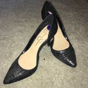 Metallic Print Heels